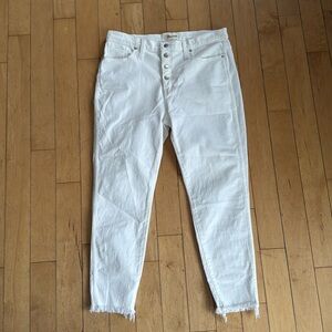 White high waisted madewell skinny crop jeans never worn size 32